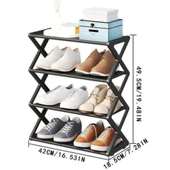 Household Simple Multi 3layer Space saving Xshaped Shoe Rack Multi functional Assembly Shoe Cabinet Dust proof Storage Rack