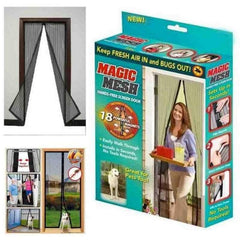 Magic Mesh Deluxe Hands Free Magnetic Screen Door Mesh Curtain Keeps Bugs Out