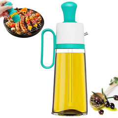 3 in 1 Oil Dispenser Bottle for Kitchen with Brush Glass Spray Bottle 550m