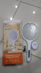 Rechargeable Mosquito Racket With Stand – Electric Insect Killer Bat For Indoor And Outdoor Use (Random Color)