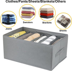 6 Grid Jeans and Clothes Organizer Foldable WardrobeLarge Drawer Organizer for Folded Clothes