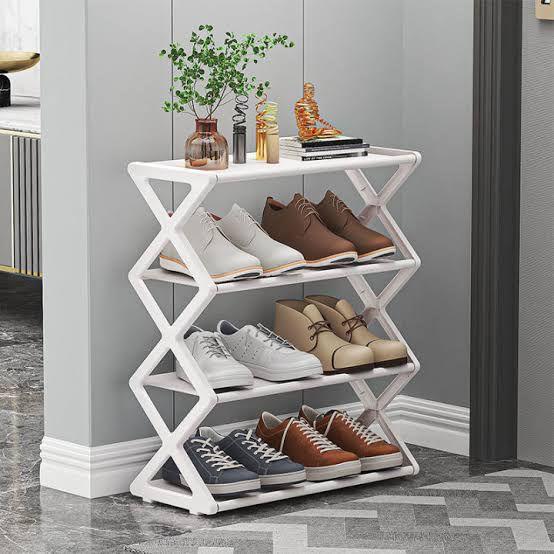 Household Simple Multi 3layer Space saving Xshaped Shoe Rack Multi functional Assembly Shoe Cabinet Dust proof Storage Rack