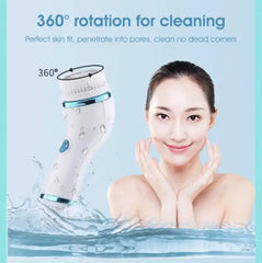 Cnaier 4 in 1 Electric Cleanser | Facial Cleansing Brush & Massager - Face Brush Set | Electric Rotating Face Scrubber for Deep Cleaning, Exfoliating, Blackhead Removing AE-8286