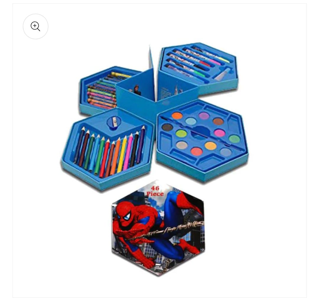 46 Pcs Painting colour kit for kids, fun Disney/Cartoon character art set(random design color