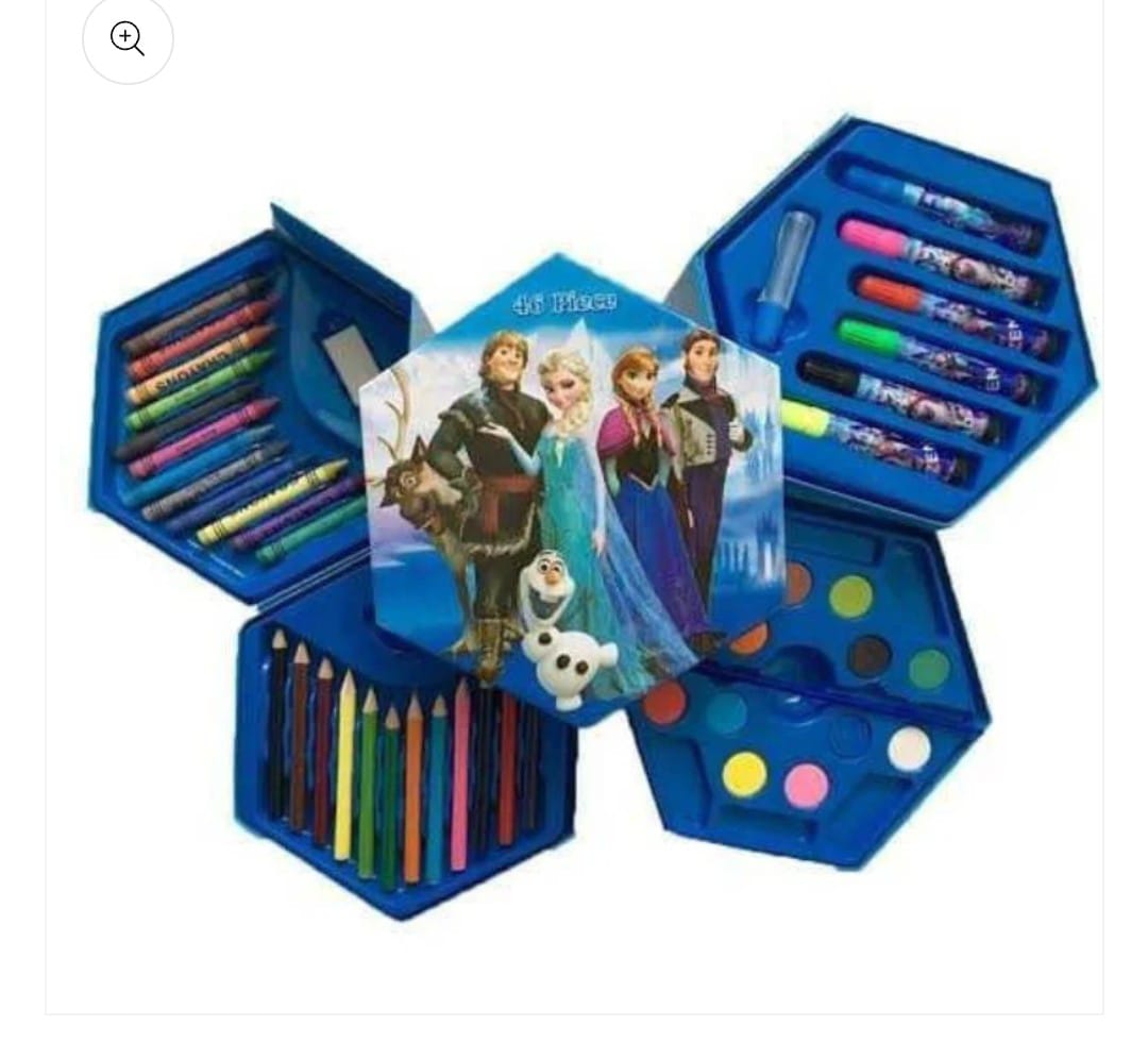 46 Pcs Painting colour kit for kids, fun Disney/Cartoon character art set(random design color