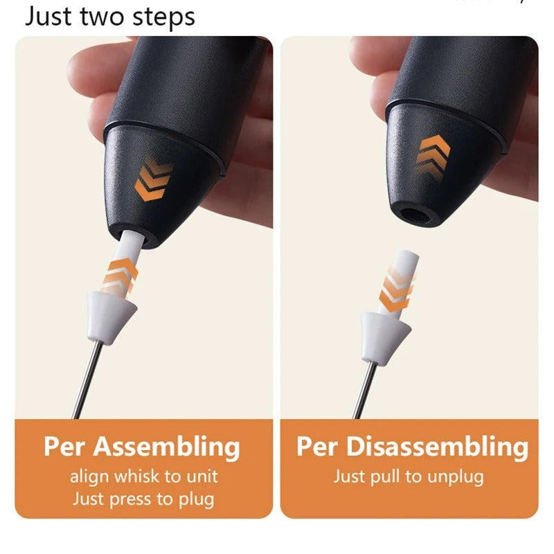 Wireless Milk Frother Electric Type C Handheld Blender Stainless Steel Mini Coffee Maker Whisk Mixer For Daily Kitchen Need