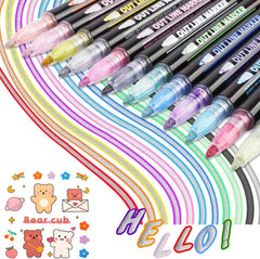 Summer Glitter Hal Tip Markers Set Of 24 Markers With 48 Vibrant Shades For Creative Art And Craft Projects