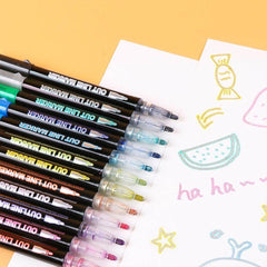 Summer Glitter Hal Tip Markers Set Of 24 Markers With 48 Vibrant Shades For Creative Art And Craft Projects