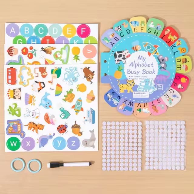 My Alphabet Busy Book – Interactive Learning Kit for Kids with Magnetic Letters & Activity Pages | Alphabet Book