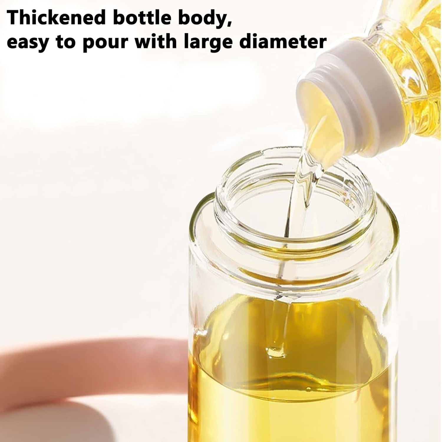 3 in 1 Oil Dispenser Bottle for Kitchen with Brush Glass Spray Bottle 550m