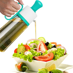 3 in 1 Oil Dispenser Bottle for Kitchen with Brush Glass Spray Bottle 550m