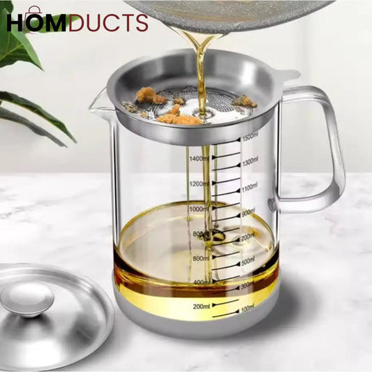 Borosilicate Glass Oil Filter Pot (1.2L)